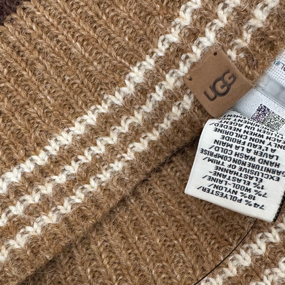 UGG Brown and Tan Knit Hat. #2 - Picture 8 of 10